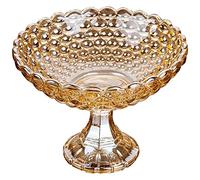 Plateau de Fruits, Assiette de Fruits européenne Grande Table Basse en Verre Cristal doré décoration d'assiette de Fruits/