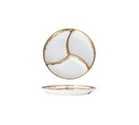 Plateau de fruits de mer à trois grilles en céramique plaqué or style nordique personnalité fraîche et exquise plateau à trois grilles