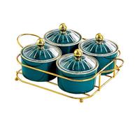 Plateau de fruits secs et de noix, assiette de collation de fruits, ensemble d'assiettes de fruits secs, plateau de service divisé, assiette d'apéritif à 4 grilles, pot à biscuits for comptoir de cuis