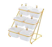 Plateau de Fruits secs et de noix, assiette de collation de fruits, plateau d'apéritif de plat de fruits secs à 3 niveaux, plateau de noix élégant nordique for Fruits secs(White_19.5cmx20cmx22.5cm)