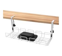 Plateau de gestion de câbles de bureau - Organiseur de câbles sous table pour bureau à domicile | Montage robuste avec fentes flexibles, réduit l'encombrement et protège les câbles, parfait pour les