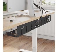 vidaXL Plateau de gestion de câbles moderne – 2 pièces – Anthracite – Métal résistant à la rouille