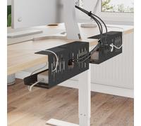 vidaXL Plateau de Gestion de câbles sous Le Bureau 2 pc Vert Olive, Organisateur de Bureau Moderne, pour étude, Gestion des câbles, Gain de Place, Accessoires Anti-Corrosion