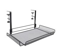 Plateau de Gestion des Câbles sous Le Bureau, 14,4 Pouces sans Perçage, Gestion des Câbles sous Le Bureau avec Pince, Chemin de Câbles pour la Gestion des Fils de Bureau (Black)