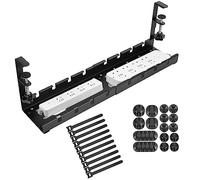 Plateau De Gestion Des Câbles Sous Le Bureau, Organisateur De Fil Réglable De 12" À 21,6", Aucune Installation De Forage, Sous Desk Wire Management Pour Le Bureau, La Maison, Le Cybercafé, Etc.