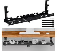 Plateau De Gestion Des Câbles Sous Le Bureau Rétractable De 44,5Cm À 72Cm Passe-Câbles Pour Bureau Cable Management Tray Organisateur Pour Bureau À Domicile Noir[DYB982741]