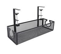 Plateau de Gestion des Câbles Sous le Bureau sans Perçage, Organisateur Fils Cordon Câble Sous la Table avec Support Serrage, Multiprise Sous le Plateau Gestion Sous le Bureau