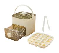 Plateau de glace avec couvercle, plateaux de glace congélateur, Boîte à double couche portable pour le cube effrayant, Conception de type presse, plateau de rangement de grande capacité pour la fête,
