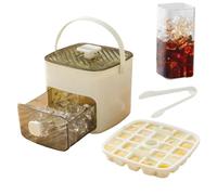 Plateau de glace avec couvercle, plateaux de glace congélateur - Boîte de fabrication de cubes de refroidissement facile,Boîte de rangement portable sans bâton avec poignée pour la vie quotidienne,