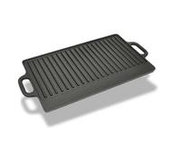 Plateau de gril réversible en fonte - vidaXL - 50x23 cm - Noir - Double face - Antiadhésif - Conducteur de chaleur