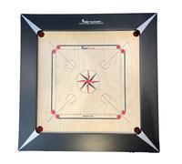 Plateau de jeu Jumbo 36mm Deluxe Carrom Board élégant 12,7cm x 5cm d'épaisseur côtés en bois dur - complet avec pions en poudre et Striker