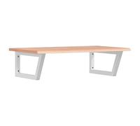 Plateau de lavabo avec support en acier et chêne massif - Ensemble de meubles de salle de bain modernes pour lavabo - Durable et élégant - Montage facile - Parfait pour la rénovation de salle de bain