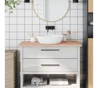 Plateau de lavabo en bois de hêtre massif - 100 x 60 x 2,5 cm - Imperméable - Résistant aux rayures - Découpable - Pour cuisine, salle de bain, atelier, bricolage, île de cuisine