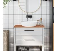 Plateau de lavabo en bois de hêtre massif - 80 x 40 x 1,5 cm - Imperméable et résistant aux rayures - Découpe pour salle de bain, cuisine, atelier, bricolage, île de cuisine