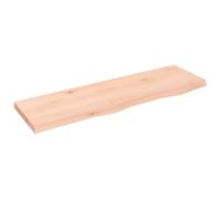 Plateau de lavabo en bois massif de chêne - 100 x 30 x (2-4) cm - Non traité avec bord naturel - Plaque en bois découpée pour salle de bain, cuisine, atelier, bureau, îlot de cuisine