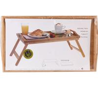 Plateau de lit en bambou avec pieds - 50 x 30 cm - Plateau de service en bois pliable