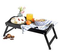 Plateau de Lit Foncé 50x30 Petit Déjeuner Bois Verni
