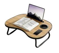 Plateau de lit pliable pour ordinateur portable avec porte-gobelet, support de téléphone et lecture portable pour canapé, sol et lit réglable (noir)