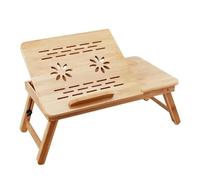 Plateau de lit pliable réglable - Bureau portable pour ordinateur portable pour chambre à coucher, dortoir et utilisation au sol, hauteur réglable pour étude, travail, relaxation et petit déjeuner au