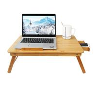Plateau De Lit Pliable, Table Pour Ordinateur Portable, Bureau Ajustable Avec Grande Ventilation, Matériau: Bambou Multicolore