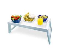 Plateau de lit Pliant avec Pieds, idéal pour Le Petit-déjeuner, la Lecture ou Le Travail sur Ordinateur Portable, résistant et Facile à Ranger.