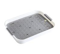 Plateau de litière de Lapin 2 Niveaux Litter Box Plastic Rabbit Woilet Rectangulaire Bunny Pet Toilette Guinée Pigne Litter Tray Potty Trainer pour Guinée Pig Bunny Ferret Hamster Hedgehog White L