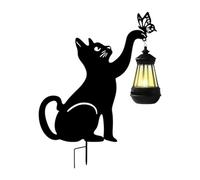 Plateau de lumière de chat solaire - Lumière de jardin pour chats solaires, lampe de figure d'animaux en métal, lampe solaire extérieure | Lumière LED à l'épreuve des intempéries avec un motif de chat