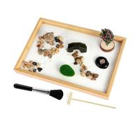Plateau de méditation de jardin zen de table, décoration de boîte, outil de méditation de bureau de jardin de style japonais, plateau de relaxation, décoration