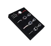 Plateau de montre empilable en flanelle avec 12 sections de rangement et design léger et convivial pour l'affichage de bijoux en flanelle