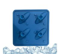 Plateau De Moule À Glace En Silicone En Forme De Requin - 4 Cavités Amusantes Antiadhésives, Sans BPA, Facile À Libérer, Mixologie Flexible | Grand Cube De Whisky Et De Bourbon, Outil De Boisson Rafra