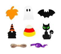Plateau De Niveau d'halloween | Cat Ghost Signes Décorations De 6 Pièces De La Ferme De La Ferme PVC Ornements Artisanaux | Spooky Party Gathering for Home Decoration Black Cat Ghost Bat Hallowe