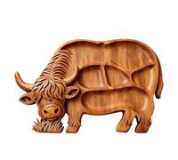 Plateau de nourriture en bois de vache - Planche à apéritif pour charcuterie, plateau de service rustique, accessoire de cuisine durable | Banquet de fête à la maison pour fête à la maison