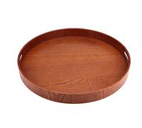 Plateau de nourriture Jingyi, 50 cm, rond, en bois, brun, rustique, pour le restaurant à la maison