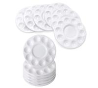 Plateau de Palette de Peinture 12 pièces Rond 10 puits Plateau de Palette de Peinture Palette de Peinture en Plastique pour Bricolage Artisanat Art Peinture à l'huile Aquarelle