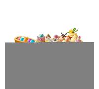 Plateau de Pâques en bois - Vaisselle en bois naturel divisée | Plat de service en forme de lapin | pour collations, bonbons, fruits, noix, pistaches, cerises, myrtilles, manger en plein air, voyage