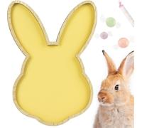 Plateau de Pâques Plateau Lapin Décoration Jaune 30.5X21.5 Cm