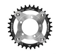 Plateau de pédalier de vélo électrique 104BCD avec adaptateur compatible avec moteur d'entraînement Bafang 0102 pour modèles de vélo électrique 32T 34T 36T 38T en alliage d'aluminium (32T noir)
