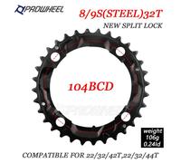 Plateau De Pédalier Vtt 64/96/104 Bcd,22/24/26/28/32/36/38/40/42/44t,Double/Triple Vitesse,Pour La Réparation Des Dents Du Pédalier - Type M8 9s 32t New Steel