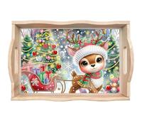 Plateau de peinture diamant à faire soi-même, Noël Diamond Art Painting Plateau en bois Plateau de service avec poignées, Noël Diamant Peinture Crystal Art Plateau en bois Plateau de cuisine-01-Élan