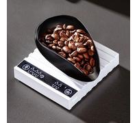 Plateau de pesée en acier inoxydable pour grains de café avec design anti-fuite et forme triangulaire stable pour prendre en charge une mesure précise et une infusion sans désordre (blanc)