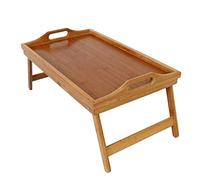 Plateau de petit-déjeuner en bambou avec pieds Table pliante pour manger un ordinateur portable Table de chevet Plateau de service polyvalent et élégant en bambou pour le petit déjeuner au lit