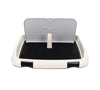 Plateau de Pot de Chien intérieur avec Mur | Porte-Trappe de Pipi pour Les Petits et Moyens Chiens | Toilettes d'entraînement pour Chiots pour Les Appartements/Cages/Voyages | (Black)