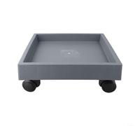 Plateau de pot de fleurs carré avec roulettes, base mobile en plastique robuste pour pots de fleurs d'extérieur, gris, pas de montage nécessaire, chariot de jardin (intérieur 23,5 cm)