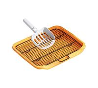 Plateau de Pot pour Chiot, Support de Tampon Pipi, Toilettes D'entraînement en Maille pour Intérieur Ou Porche, Toilettes Portables pour Chiens de Pet, Jaune avec Pelle