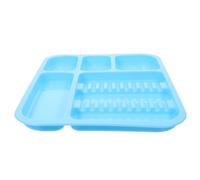 Plateau de Préparation Dentaire Bleu en Plastique à Compartiments | Séchage Ventilé, Éléments Antidérapants, Séparation Rapide des Instruments pour Cabinets, Chirurgie et Préparation Dentaire