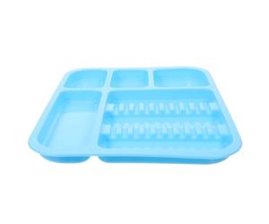 Plateau de Préparation Dentaire Bleu en Plastique à Compartiments | Séchage Ventilé, Éléments Antidérapants, Séparation Rapide des Instruments pour Cabinets, Chirurgie et Préparation Dentaire