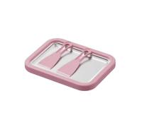 Plateau de Préparation Instantanée pour Crème Glacée, Yaourt Glacé et Gelato avec 2 Spatules, Activité Familiale DIY pour Parents et Enfants (PINK)