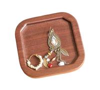 Plateau De Présentation À Bijoux - Pour Clés, Boucles d'Oreille, Colliers et Bagues - Plateau à Bijoux en Bois de Forme Carrée - Idéal pour Mère, Petite Amie, Table de Chevet, Salon et Coiffeuse