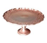 AltoBuy Plateau de Présentation en Verre Motif Ethnique Teinte cuivre (Ø32 cm)