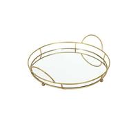Plateau de Présentation Miroir et Métal Doré Ø34cm - VICTOR